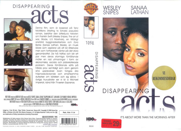 DISAPPEARING ACTS (vhs-omslag)