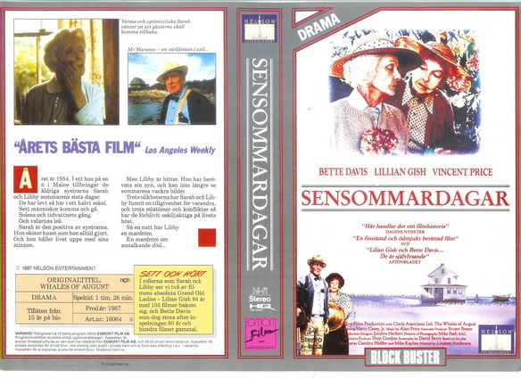 SENSOMMARDAGAR (Vhs-Omslag)