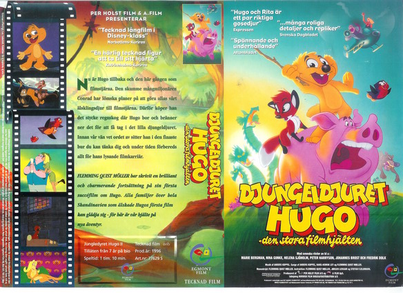 DJUNGELDJURET HUGO - DEN STORA FILMHJÄLTEN (Vhs-Omslag)