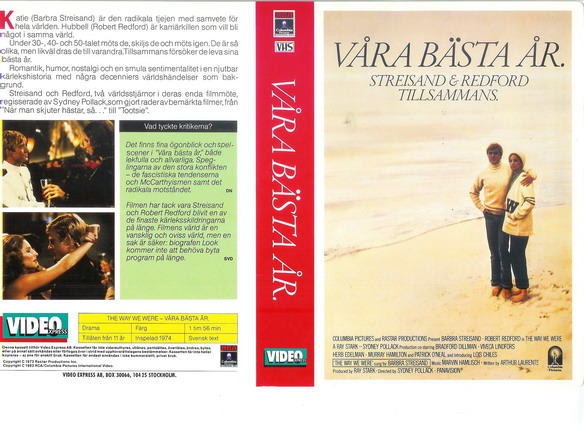 VÅRA BÄSTA ÅR (vhs-omslag)hålslag