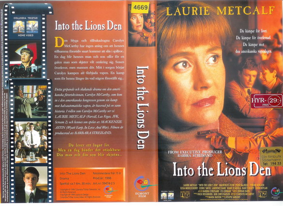 INTO THE LIONS DEN (Vhs-Omslag)