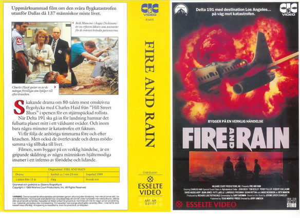 FIRE AND RAIN (Vhs-Omslag)