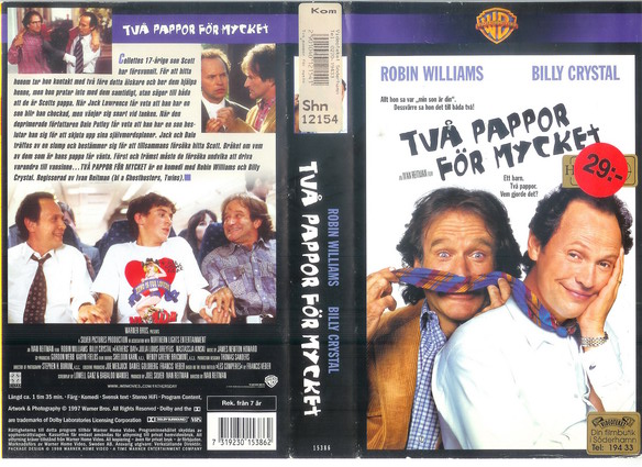 TVÅ PAPPOR FÖR MYCKET (vhs-omslag)
