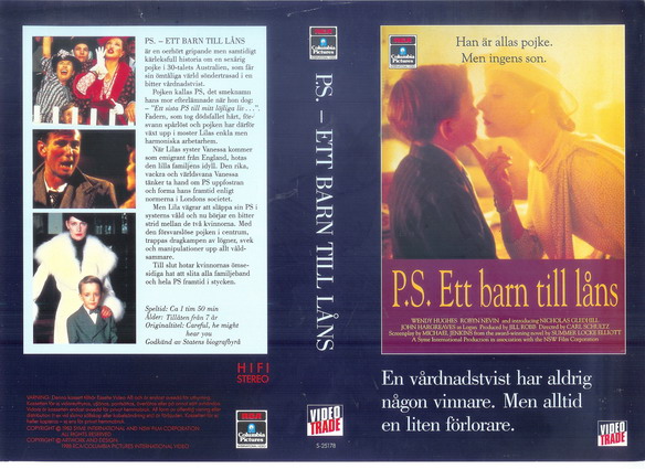 P.S. ETT BARN TILL LÅNS (vhs-omslag)