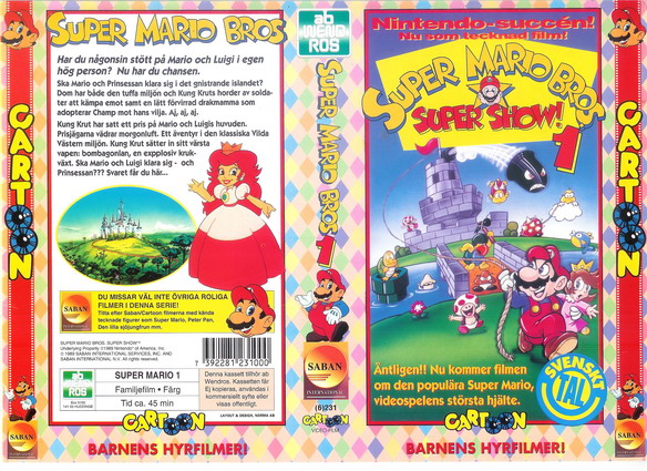 231 SUPER MARIO BROS SUPER SHOW 1 (vhs) trasigt omslag
