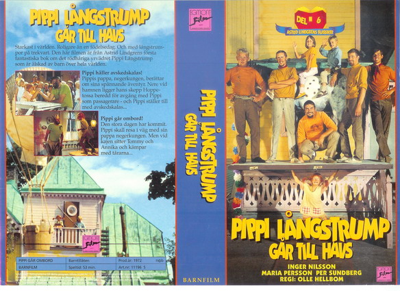 PIPPI LÅNGSTRUMP DEL 6 GÅR TILL HAVS (Vhs-Omslag)