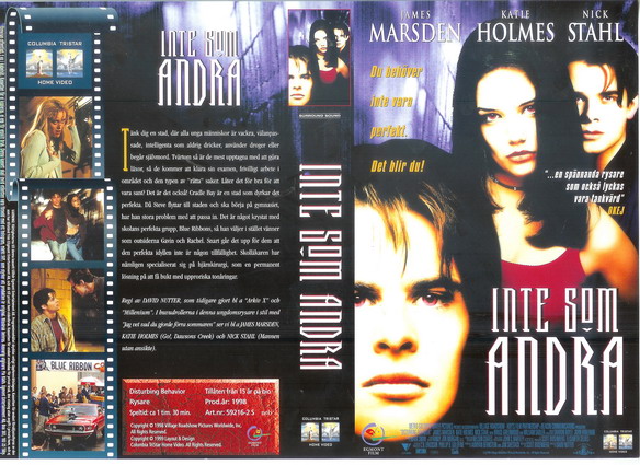 INTE SOM ANDRA (Vhs-Omslag)