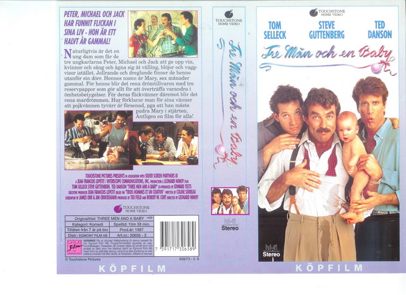 TRE MÄN OCH EN BABY (Vhs-Omslag)