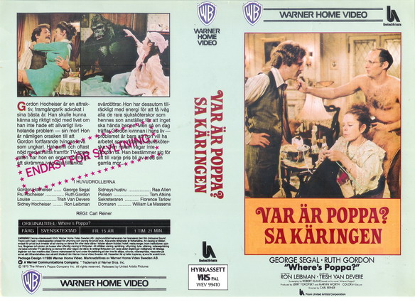 VAR ÄR POPPA? SA KÄRINGEN (vhs-omslag)