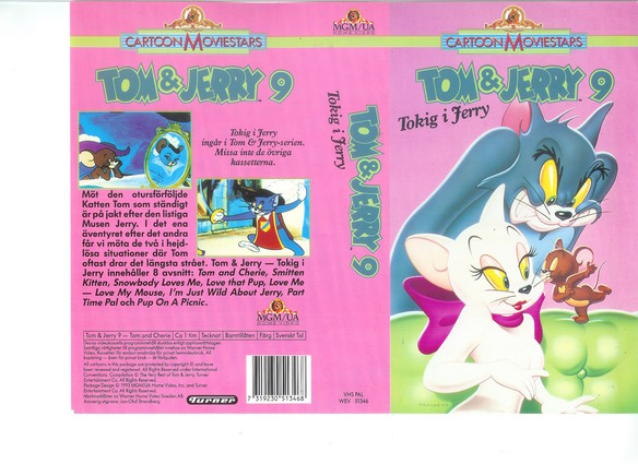 TOM & JERRY 9 - TOKIG I JERRY (vhs-omslag)