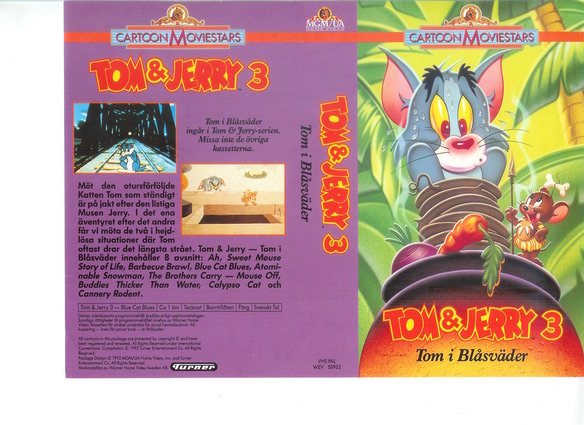 TOM & JERRY 3 - TOM I BLÅSVÄDER (vhs-omslag)