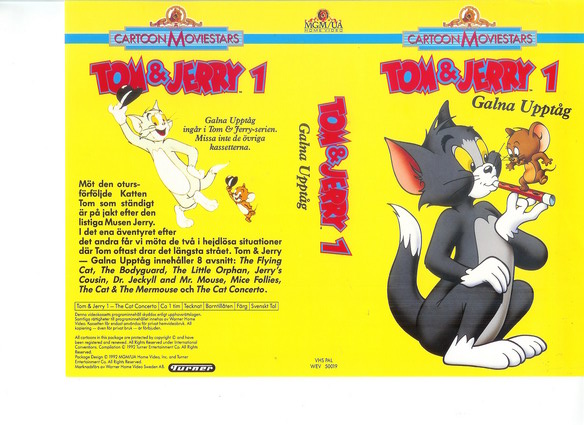 TOM & JERRY 1 - GALNA UPPTÅG (vhs-omslag)