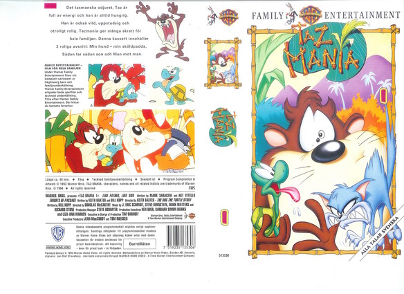 TAZMANIA 1 (vhs-omslag)