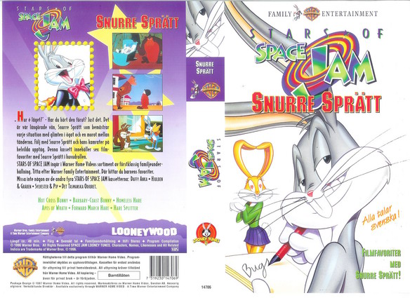 STARS OF SPACE JAM - SNURRE SPRÄTT (vhs-omslag)
