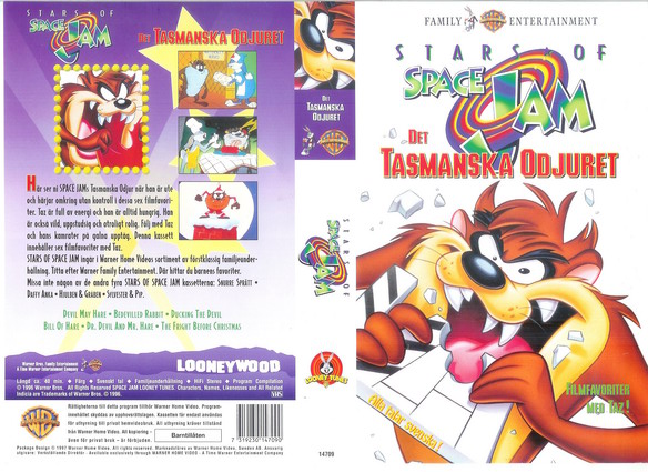STARS OF SPACE JAM - DET TASMANSKA ODJURET (vhs-omslag)