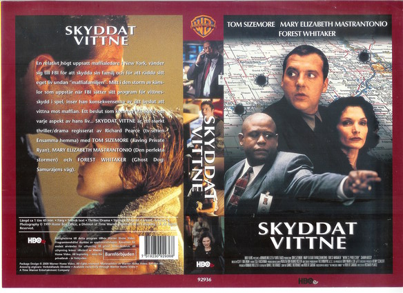SKYDDAT VITTNE (vhs-omslag)