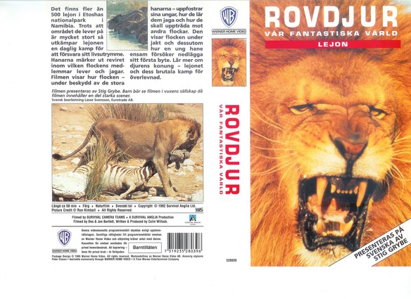 ROVDJUR LEJON (vhs-omslag)