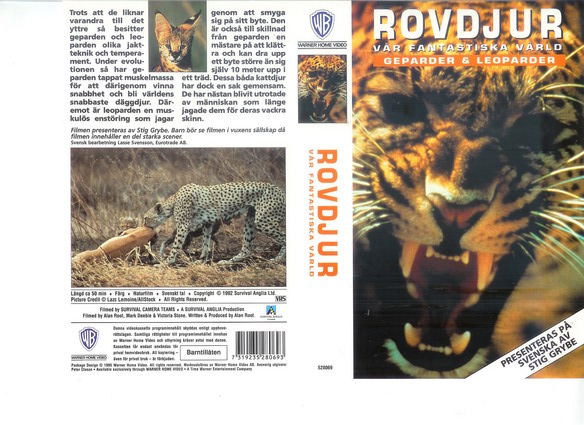 ROVDJUR GEPARDER & LEOPARDER (vhs-omslag)