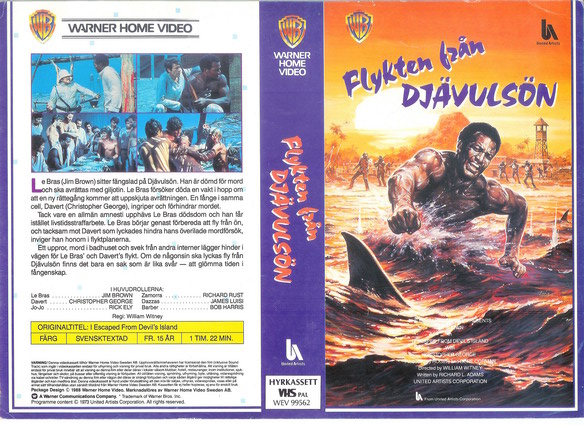 FLYKTEN FRÅN DJÄVULSÖN (vhs-omslag)