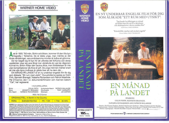 EN MÅNAD PÅ LANDET (vhs-omslag)