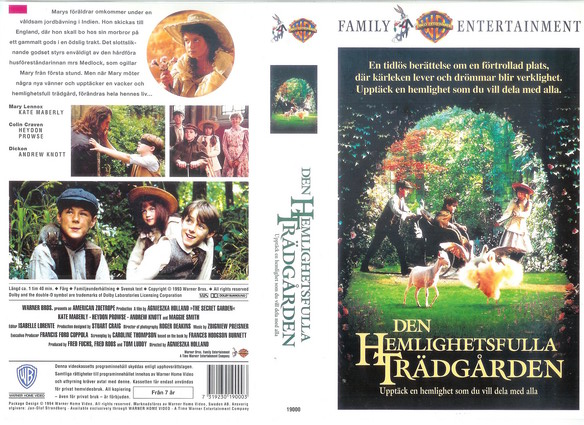 DEN HEMLIGHETSFULLA TRÄDGÅRDEN (vhs-omslag)