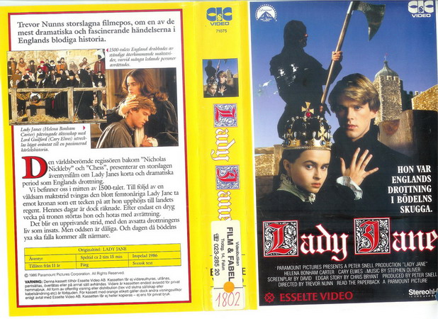 LADY JANE (Vhs-Omslag)