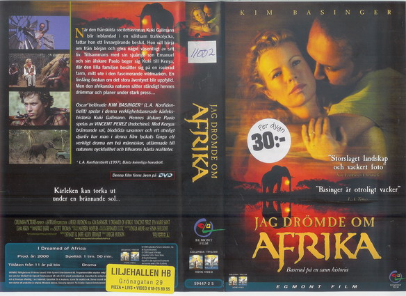 59447 JAG DRÖMDE OM AFRIKA (VHS)