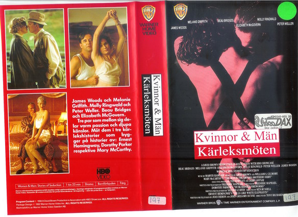 KVINNOR & MÄN KÄRLEKSMÖTEN (vhs-omslag)