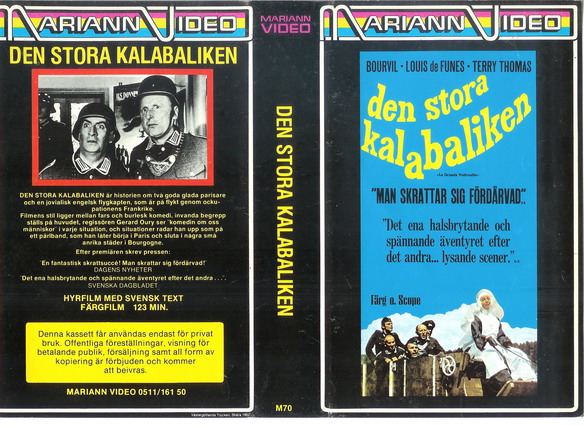 M 70-DEN STORA KALABALIKEN (VHS) svart