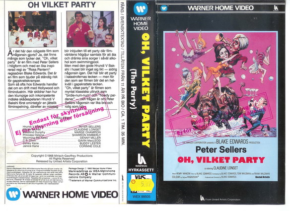 OH, VILKET PARTY - skyltex (vhs-omslag)
