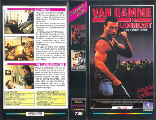 736 LIONHEART/ABSOLUTE STRANGERS (VHS)