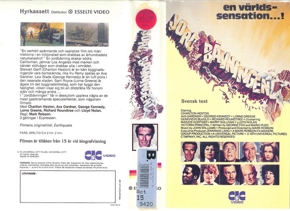 11255 JORDBÄVNINGEN  (VHS)