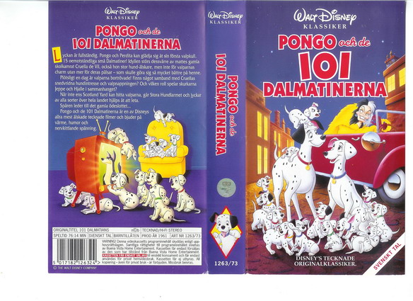 PONGO OCH DE 101 DALMANTINERNA (VHS)