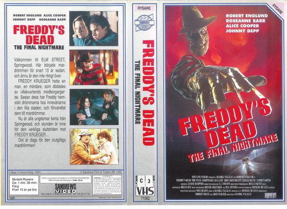 FREDDYS DEAD THE FINAL NIGHTMARE (vhs omslag)