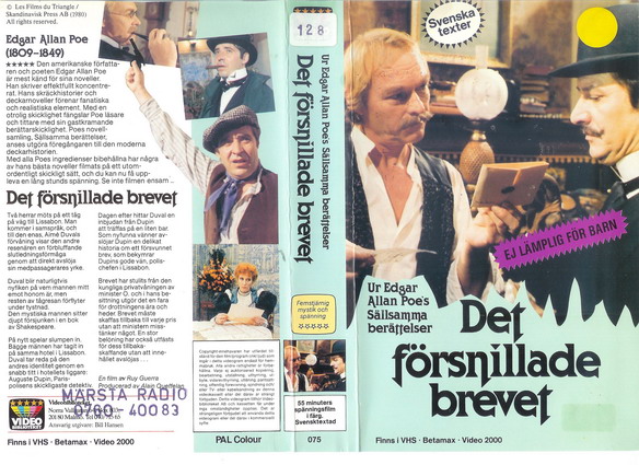 075 DET FÖRSNILLANDE BREVET (vhs)