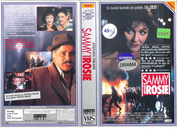 SAMMY AND ROSIE (vhs-omslag)