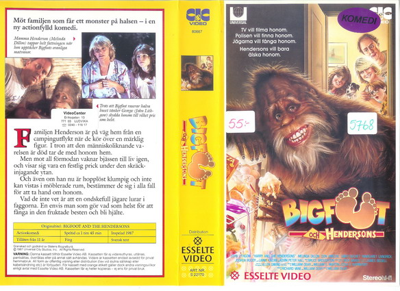 22170 BIGFOOT OCH HENDERSONS (VHS)