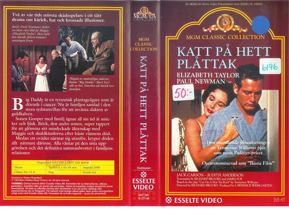 27148 KATT PÅ HETT PLÅTTAK (VHS)