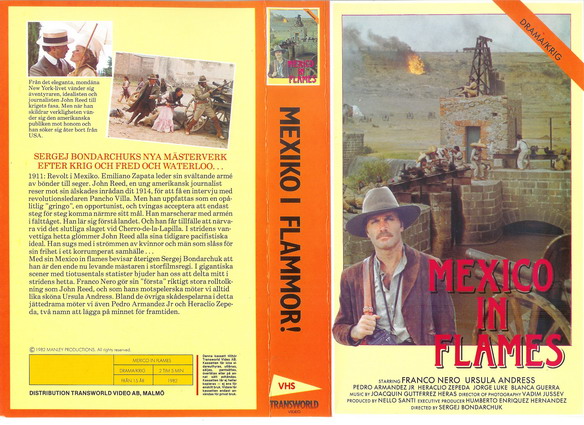 MEXICO IN FLAMMOR (vhs-omslag)