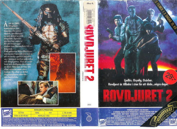 ROVDJURET 2  (Vhs-Omslag)