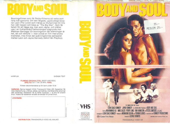 BODY AND SOUL  (VHS)