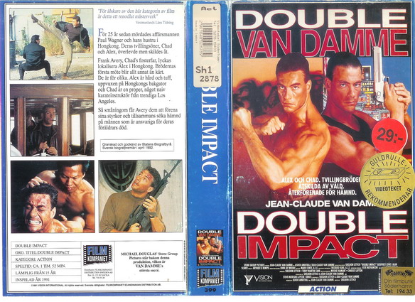 DOUBLE IMPACT (Vhs-Omslag)