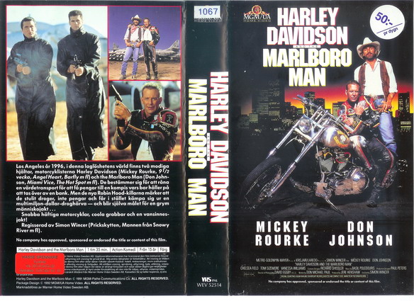 HARLEY DAVIDSON AND THE MARLBORO MAN (vhs-omslag)