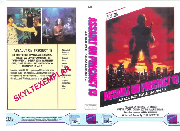 ATTACK MOT POLISSTATION 13 (Vhs-Omslag)