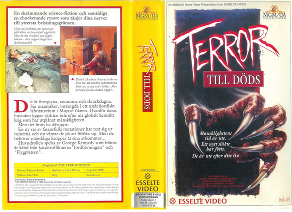 TERROR TILL DÖDS (Vhs-Omslag)