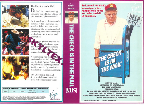 CHECK IS IN THE MAIL (vhs omslag)