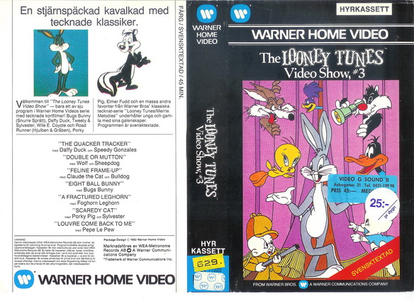 LOONEY TUNES VIDEO SHOW,#3 (vhs-omslag)