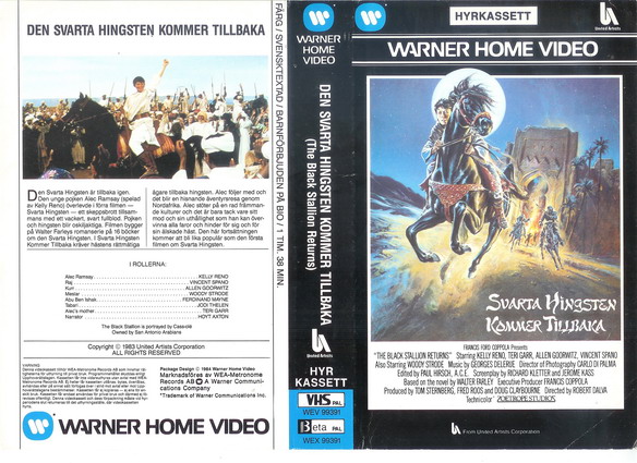 99391 DEN SVARTA HINGSTEN KOMMER TILLBAKA (vhs)