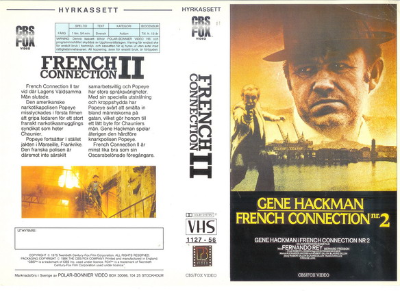 FRENCH CONNECTION 2 (vhs-omslag)