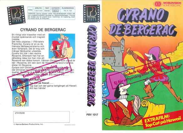 CYRANO DE BERGERAC (Vhs-Omslag)